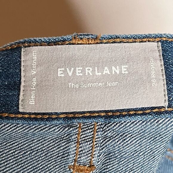 EVERLANE The Summer Jean Jeans size 28 High Waisted Medium Wash Ripped Knees - Picture 5 of 6